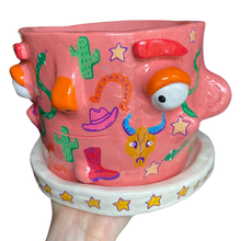 Load image into Gallery viewer, 'Pink Wild West' Large Plant Pot (One-Off)