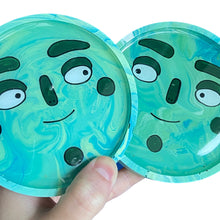 Load image into Gallery viewer, Marble Teal Circle Coaster Set