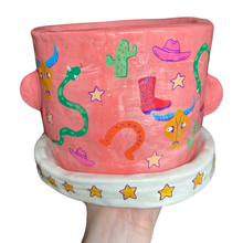 Load image into Gallery viewer, 'Pink Wild West' Large Plant Pot (One-Off)