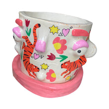 Load image into Gallery viewer, 'Tulips + Tigers' Large Plant Pot (one-off)