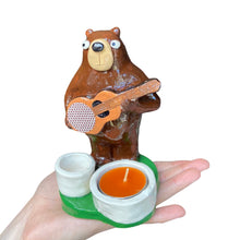 Load image into Gallery viewer, NEW Bear Candle Holder / Matchstick Striker (White Pots)