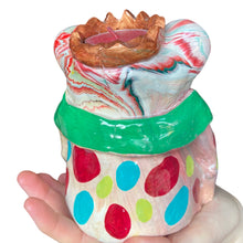 Load image into Gallery viewer, 'Multicolour' Frog Tea-Light Holder (one-off)