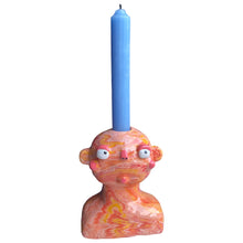 Load image into Gallery viewer, Peachy Marble Candlestick Holder (one-off)