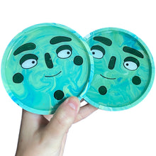 Load image into Gallery viewer, Marble Teal Circle Coaster Set