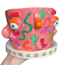 Load image into Gallery viewer, 'Pink Wild West' Large Plant Pot (One-Off)
