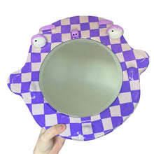 Load image into Gallery viewer, BIG Ponky Wall Mirror in Purple Checkerboard (one off)