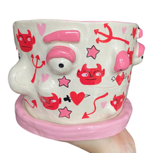 Load image into Gallery viewer, 'Cheeky Devils' Large Plant Pot (One-Off)