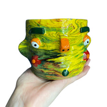 Load image into Gallery viewer, Marbled Yellow & Green Plant Pot