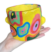 Load image into Gallery viewer, 'Yellow Abstract' Chunky Pot (One-Off)