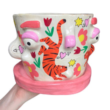 Load image into Gallery viewer, 'Tulips + Tigers' Large Plant Pot (one-off)