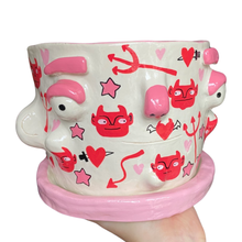 Load image into Gallery viewer, 'Cheeky Devils' Large Plant Pot (One-Off)