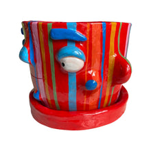 Load image into Gallery viewer, NEW Red Stripey Large Plant Pot (One-Off)