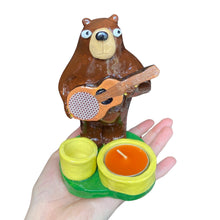 Load image into Gallery viewer, NEW Bear Candle Holder / Matchstick Striker (Yellow Pots)