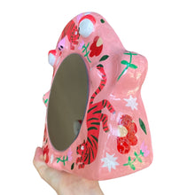 Load image into Gallery viewer, 'Pink & Red Tiger' Stand-Up Mirror (one-off)
