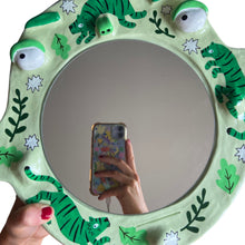 Load image into Gallery viewer, 'Green Tigers' BIG Ponky Wall Mirror (one-off)