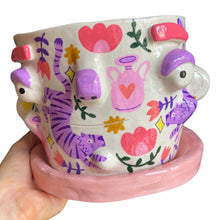 Load image into Gallery viewer, 'Lilac Tigers' Large Plant Pot (one-off)