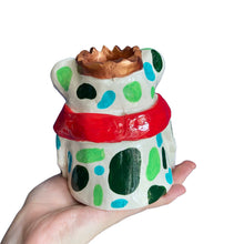 Load image into Gallery viewer, Green Spotty Frog Tea-Light Holder (One-Off)