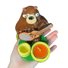 Load image into Gallery viewer, NEW Bear Candle Holder / Matchstick Striker (Yellow Pots)
