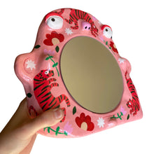 Load image into Gallery viewer, 'Pink & Red Tiger' Stand-Up Mirror (one-off)