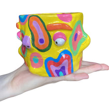 Load image into Gallery viewer, 'Yellow Abstract' Chunky Pot (One-Off)