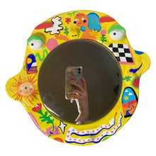 Load image into Gallery viewer, 'Ponky's Surreal World' BIG Ponky Wall Mirror (one-off design)