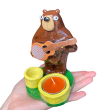 Load image into Gallery viewer, NEW Bear Candle Holder / Matchstick Striker (Yellow Pots)