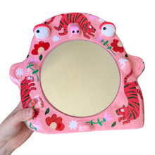 Load image into Gallery viewer, 'Pink & Red Tiger' Stand-Up Mirror (one-off)