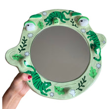 Load image into Gallery viewer, 'Green Tigers' BIG Ponky Wall Mirror (one-off)