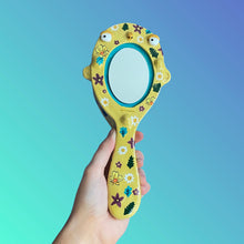 Load image into Gallery viewer, Forest Yellow Floral Hand-Held Mirror (One-Off)