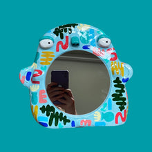 Load image into Gallery viewer, Abstract Design Stand-Up Mirror in Blue