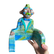 Load image into Gallery viewer, 'Marbled Man' The PonkyWot Butler Toilet Roll Holder (one-off)
