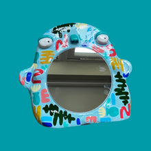 Load image into Gallery viewer, Abstract Design Stand-Up Mirror in Blue