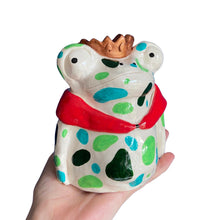 Load image into Gallery viewer, Green Spotty Frog Tea-Light Holder (One-Off)