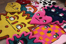 Load image into Gallery viewer, (NOW 30 % OFF) was £110! Sun/Star Yellow & Orange tufted rug