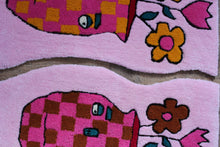 Load image into Gallery viewer, (NOW 30% OFF) was £120! Checkerboard pink and orange plant pot tufted rug