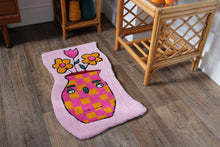 Load image into Gallery viewer, (NOW 30% OFF) was £120! Checkerboard pink & yellow plant pot tufted rug