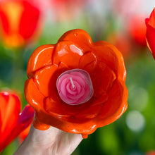 Load image into Gallery viewer, Orange Tulip Tea-light Candle Holder
