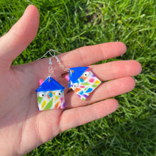 Load image into Gallery viewer, Stained Glass House Earrings
