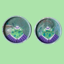 Load image into Gallery viewer, Swirly Cow-Boy Frogs Coaster Set