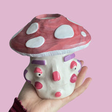 Load image into Gallery viewer, Purple Mushroom Pot with Candle Holder Lid (One-Off)