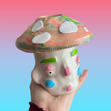 Load image into Gallery viewer, Physchedelic Mushroom Pot with Candle Holder Lid (One-Off)