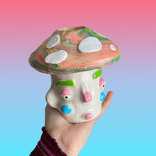 Load image into Gallery viewer, Physchedelic Mushroom Pot with Candle Holder Lid (One-Off)