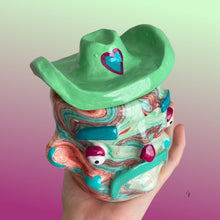 Load image into Gallery viewer, Teal & Plum Marble Cowboy (one-off)