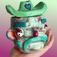 Load image into Gallery viewer, Teal & Plum Marble Cowboy (one-off)