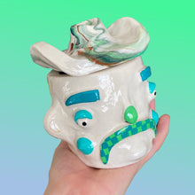 Load image into Gallery viewer, Teal Checker Tash n Marble Hat Cowboy (one-off)