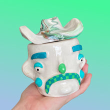 Load image into Gallery viewer, Teal Checker Tash n Marble Hat Cowboy (one-off)