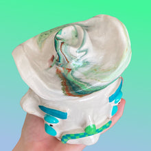Load image into Gallery viewer, Teal Checker Tash n Marble Hat Cowboy (one-off)