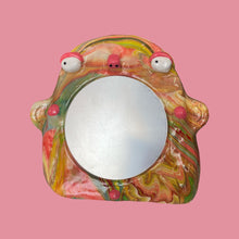 Load image into Gallery viewer, Stand-Up Mirror in Olive & Pink Marble (One-off)