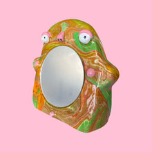 Load image into Gallery viewer, Stand-Up Mirror in Green & Pink Marble (One-off)