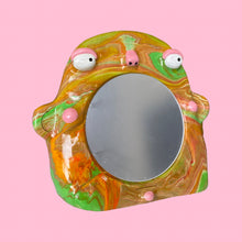 Load image into Gallery viewer, Stand-Up Mirror in Green & Pink Marble (One-off)